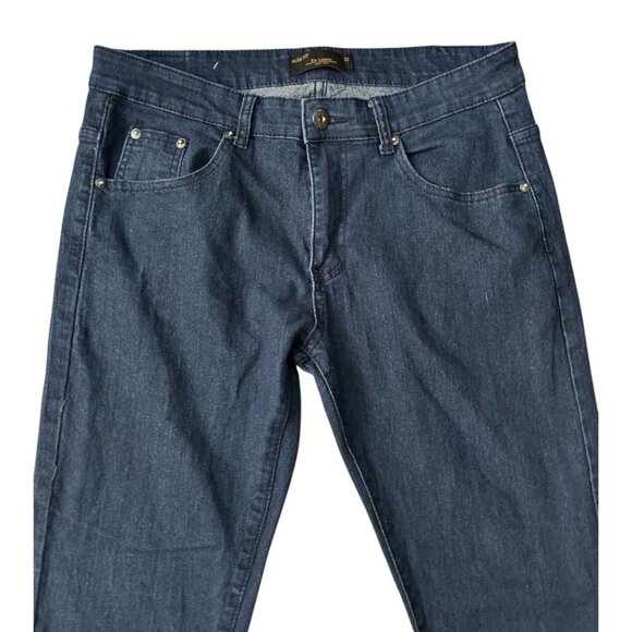 Six Lincoln New York MENs Slim Fit Jeans Size 32 Dark Wash Denim Casual Pants - Picture 3 of 12